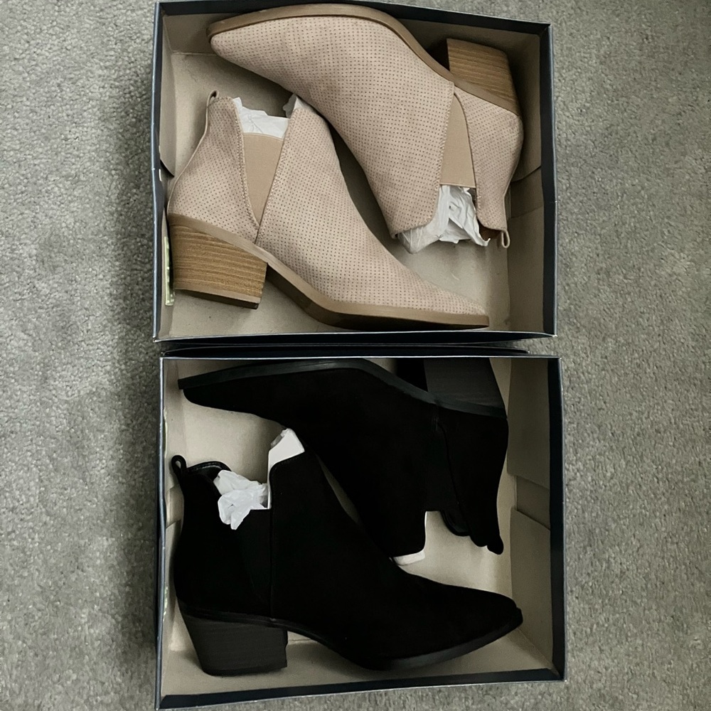 Universal Thread Booties Tan Black EUC 7.5